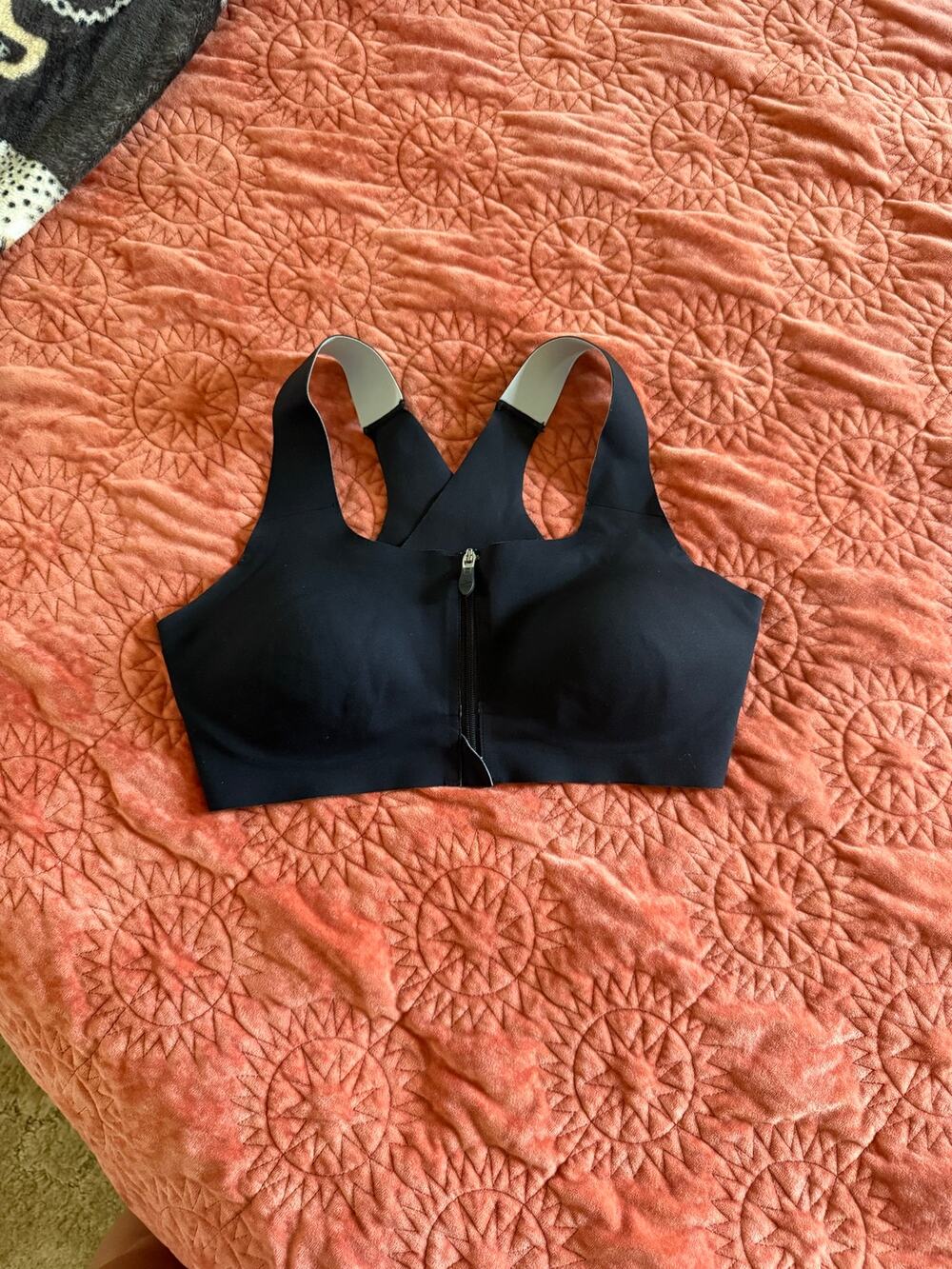 Brooks Dare Zip Run Bra 2.0 Black High Impact Sports Bra 34 C/D